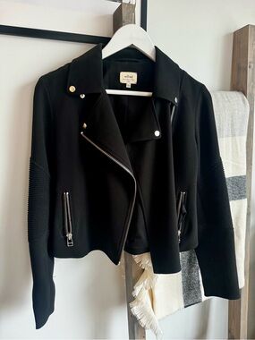Wilfred Black Moto Jacket - Women's Zip Coat